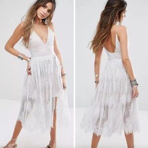 Free People Women's Matchpoint Midi Lace Dress in White